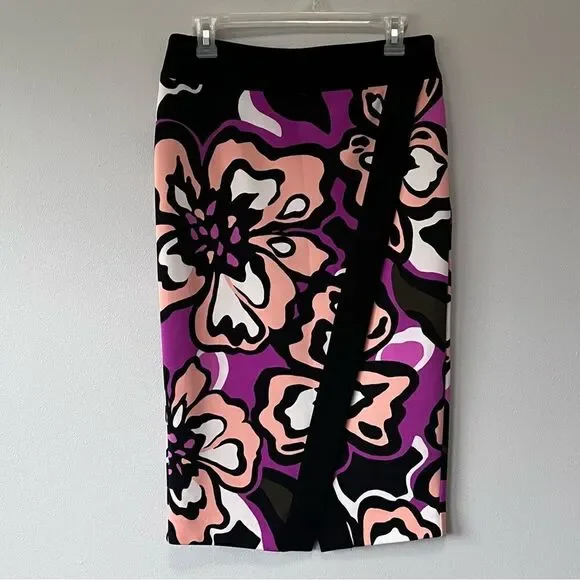 Worthington Wrap Vibrant Floral Pencil Skirt Size 6 - Picture 1 of 6